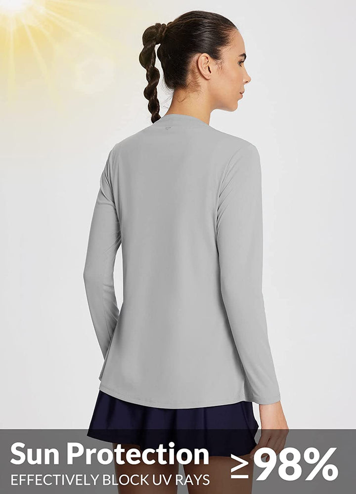 Women'S 𝐔𝐏𝐅 𝟓𝟎+ Sun Shirts Long Sleeve Lightweight Quick Dry 𝐂𝐚𝐫𝐝𝐢𝐠𝐚𝐧 with 𝐏𝐨𝐜𝐤𝐞𝐭𝐬 UV Protection Clothing