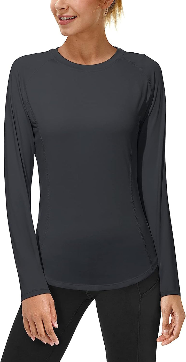 Women'S Long Sleeve UV Sun Shirts UPF 50+ Workout Swim Rash Guard Tops