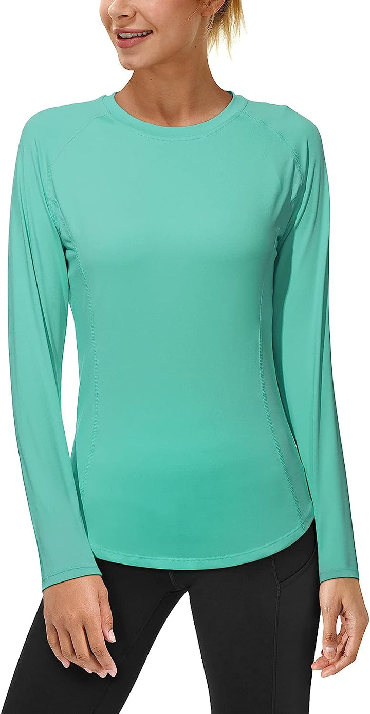 Women'S Long Sleeve UV Sun Shirts UPF 50+ Workout Swim Rash Guard Tops
