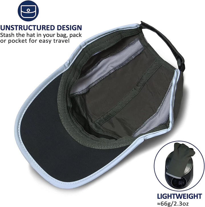Reflective Folding Outdoor Hat Unstructured Design UPF 50+ Sun Protection Sport Hats for Womens and Mens