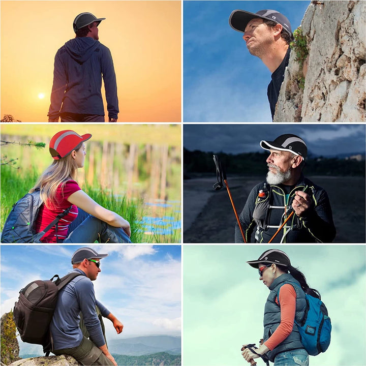 Reflective Folding Outdoor Hat Unstructured Design UPF 50+ Sun Protection Sport Hats for Womens and Mens