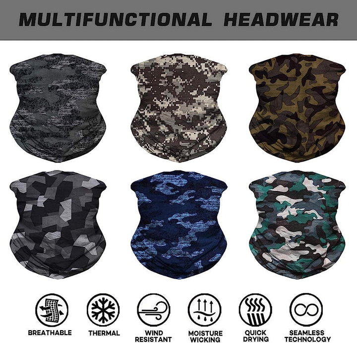 Headwear, Head Wrap, Neck Gaiter, Headband, Fishing Mask, Magic Scarf Face Bandana Mask Neck Tube Balaclava for Sport