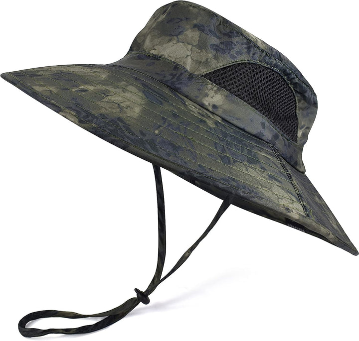 Sun Hat for Men/Women, Waterproof Wide Brim Bucket Hat Foldable Boonie Hat for Fishing Hiking Garden Safari Beach