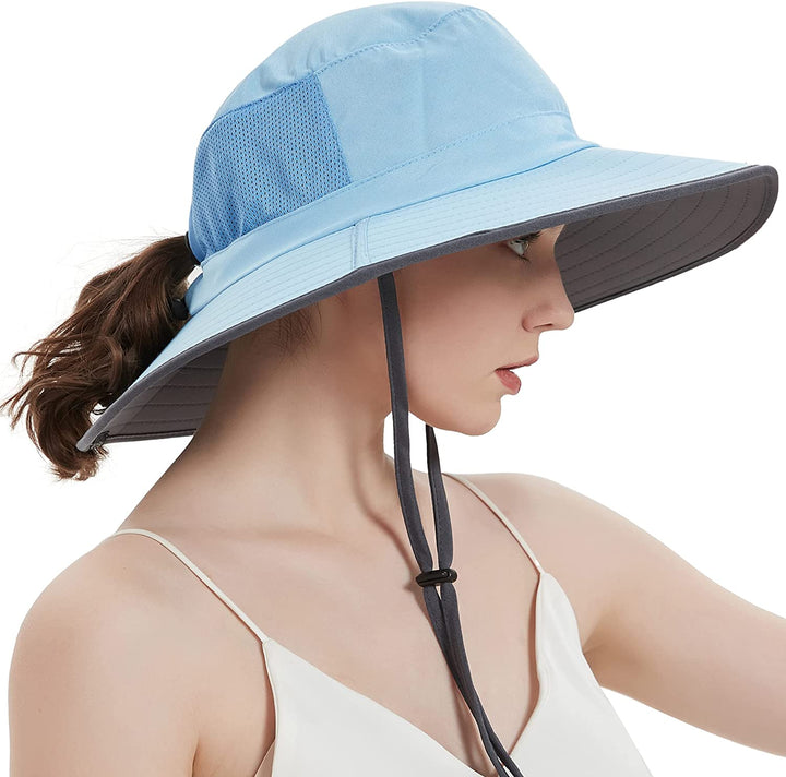 Sun Hat for Men/Women, Waterproof Wide Brim Bucket Hat Foldable Boonie Hat for Fishing Hiking Garden Safari Beach