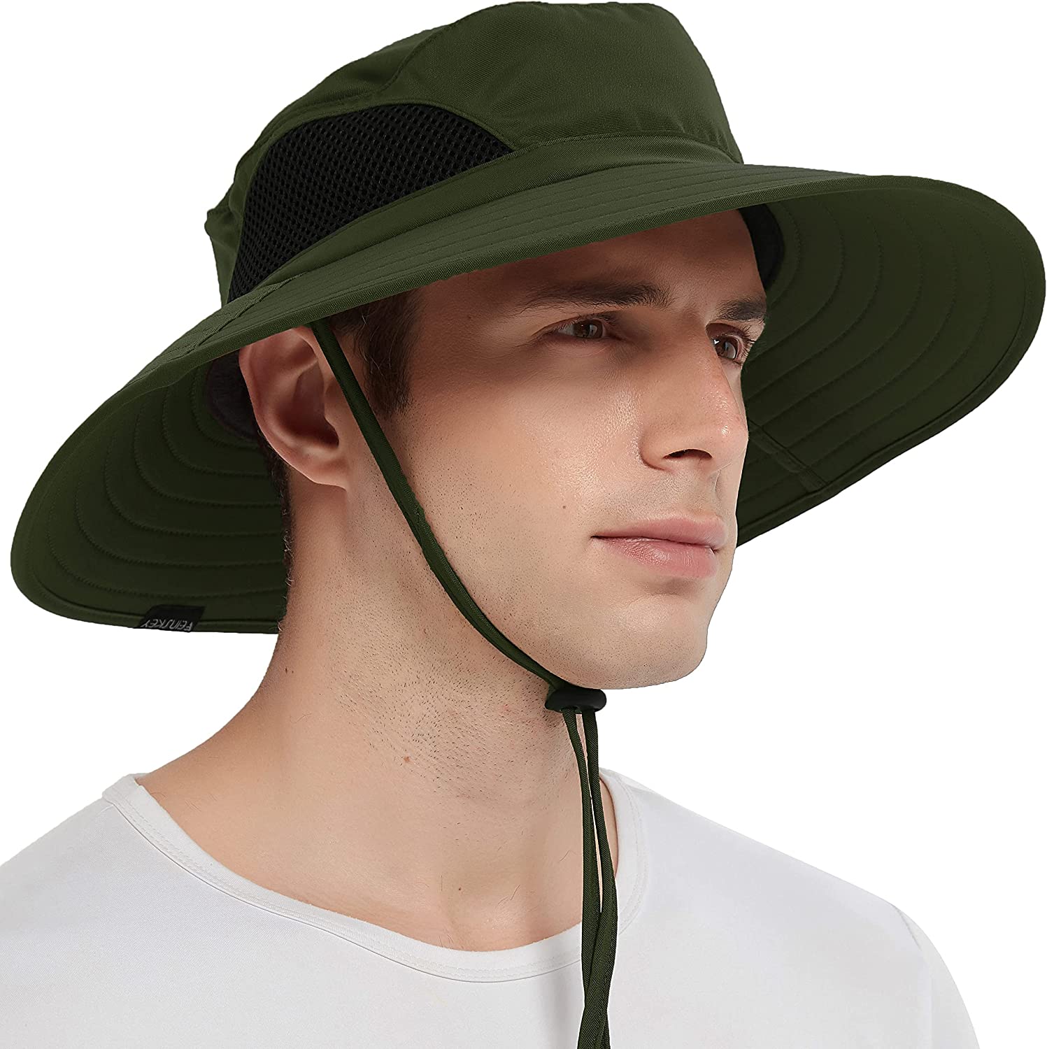 Mens Waterproof Lmell Camo Sun Hat Wide Brim Packable Outdoor Mesh