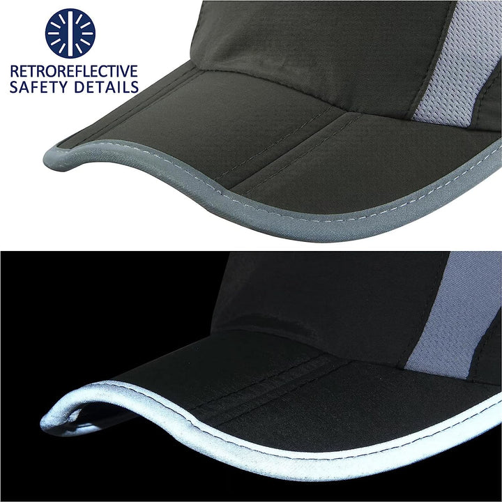 Reflective Folding Outdoor Hat Unstructured Design UPF 50+ Sun Protection Sport Hats for Womens and Mens