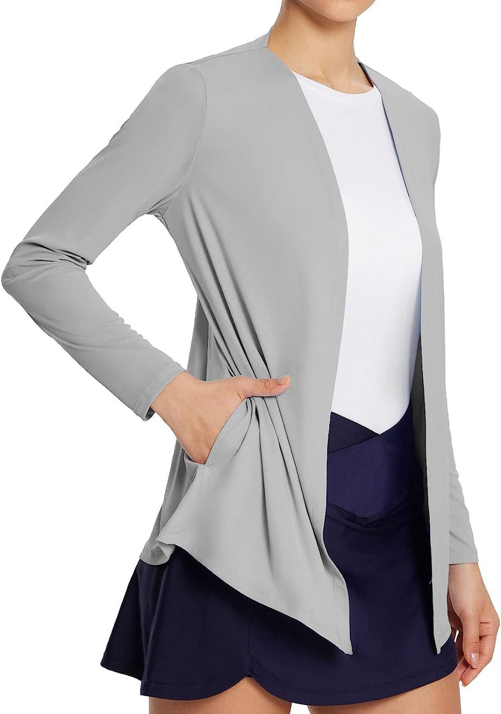 Women'S 𝐔𝐏𝐅 𝟓𝟎+ Sun Shirts Long Sleeve Lightweight Quick Dry 𝐂𝐚𝐫𝐝𝐢𝐠𝐚𝐧 with 𝐏𝐨𝐜𝐤𝐞𝐭𝐬 UV Protection Clothing